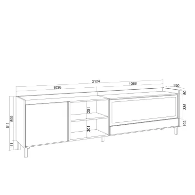 Meuble TV avec cheminée électrique et lumières LED style industriel