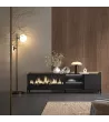 Meuble TV avec cheminée électrique et lumières LED style industriel
