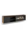 Mueble TV chimenea eléctrica negro/roble 212x35x50cm