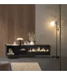 Mueble TV chimenea eléctrica negro/roble 212x35x50cm