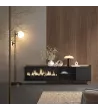 Mueble TV chimenea eléctrica negro/roble 212x35x50cm