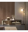 Mueble TV con chimenea eléctrica roble y negro 212x35x50cm