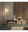 Mueble TV con chimenea eléctrica roble y negro 212x35x50cm