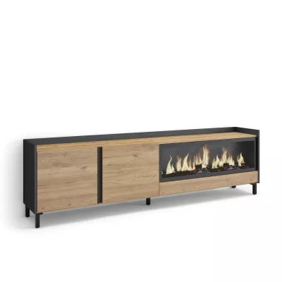 Mueble TV con chimenea eléctrica estilo industrial