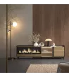 Mueble TV con chimenea eléctrica y luz LED estilo industrial