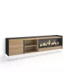 Meuble TV avec cheminée électrique et lumières LED