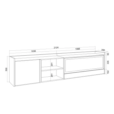 Meuble TV avec cheminée électrique et lumières LED