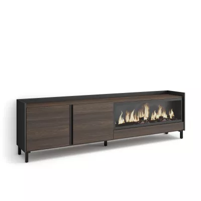 Meuble TV avec cheminée électrique style industriel