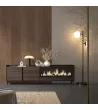 Mueble TV chimenea eléctrica roble/negro 212x61x35cm