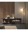 Mueble TV chimenea eléctrica roble/negro 212x61x35cm