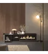 Mueble TV con chimenea eléctrica en | roble oscuro y negro
