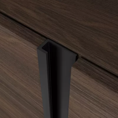 Mueble TV con chimenea eléctrica en | roble oscuro y negro