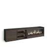 Mueble TV con chimenea eléctrica y luces LED