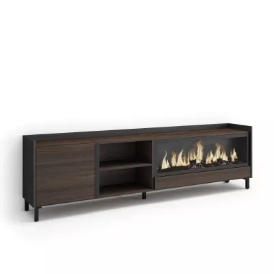 Mueble TV con chimenea eléctrica estilo industrial