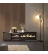 Mueble TV con chimenea eléctrica y luz LED estilo industrial