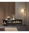 Mueble TV con chimenea eléctrica y luz LED estilo industrial