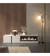 Mueble TV con chimenea eléctrica beige