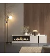 Mueble TV con chimenea eléctrica beige