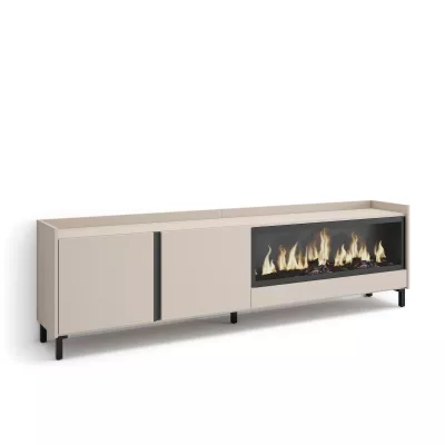 Mueble TV con chimenea eléctrica y diseño industrial