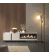 Mueble TV con chimenea eléctrica y diseño industrial