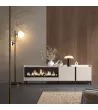 Meuble TV avec cheminée électrique et design industriel