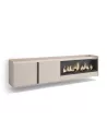 Mueble TV con chimenea eléctrica colgado beige 212x50x35cm