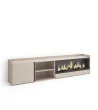 Mueble TV con chimenea eléctrica Beige