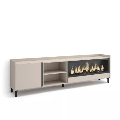 Meuble TV avec cheminée électrique design industriel