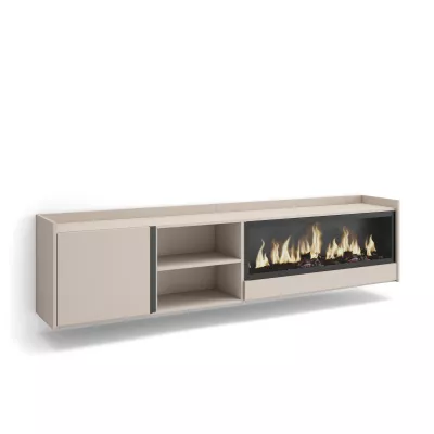 Meuble TV suspendu avec cheminée électrique