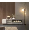 Mueble TV con chimenea eléctrica suspendido