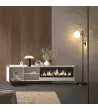Mueble TV con chimenea eléctrica suspendido