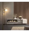 Mueble TV con chimenea eléctrica suspendido