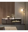 Mueble TV con chimenea eléctrica y luces LED estilo industrial