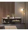 Mueble TV con chimenea eléctrica y luces LED estilo industrial