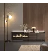 Mueble TV con chimenea eléctrica y luces LED estilo industrial