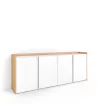 Aparador con armario/zapatero blanco roble soft 207x80x35cm