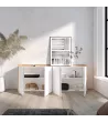 Aparador con armario/zapatero blanco roble soft 207x80x35cm