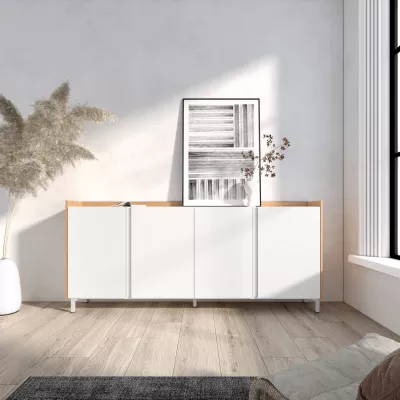Buffet clair style industriel | Blanc et Chêne