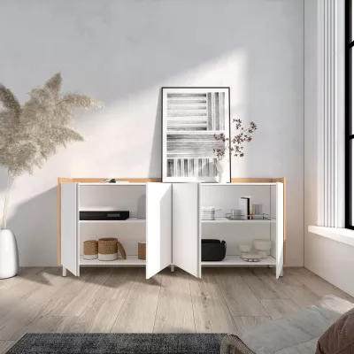 Buffet clair style industriel | Blanc et Chêne