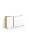 Aparador 3p armario zapatero blanco/roble 156x80x35cm