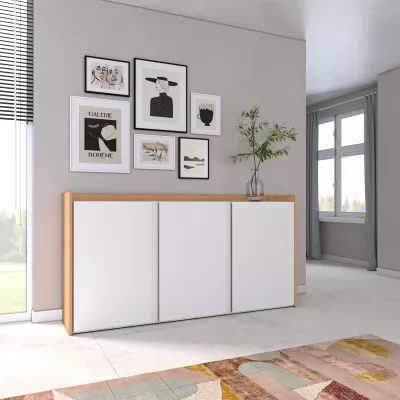 Aparador 3p armario zapatero blanco/roble 156x80x35cm