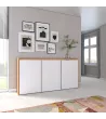 Buffet clair | Blanc et chêne | 156x80x35cm