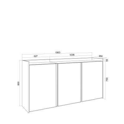 Buffet clair | Blanc et chêne | 156x80x35cm