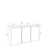 Aparador 3p armario zapatero blanco/roble 156x80x35cm