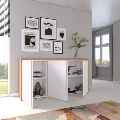 Aparador 3p armario zapatero blanco/roble 156x80x35cm