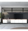 Mueble TV suspendido claro | Blanco y roble
