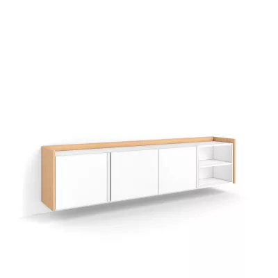Mueble TV suspendido claro | blanco y roble