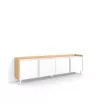Mueble TV claro diseño industrial | Blanco y roble