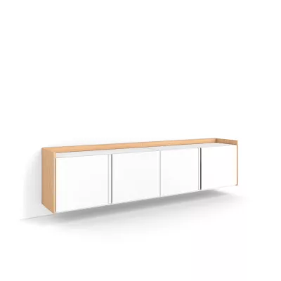 Mueble TV con sistema suspendido claro | blanco y roble