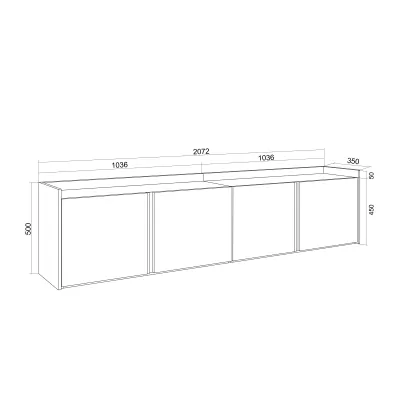 Mueble TV con sistema suspendido claro | blanco y roble